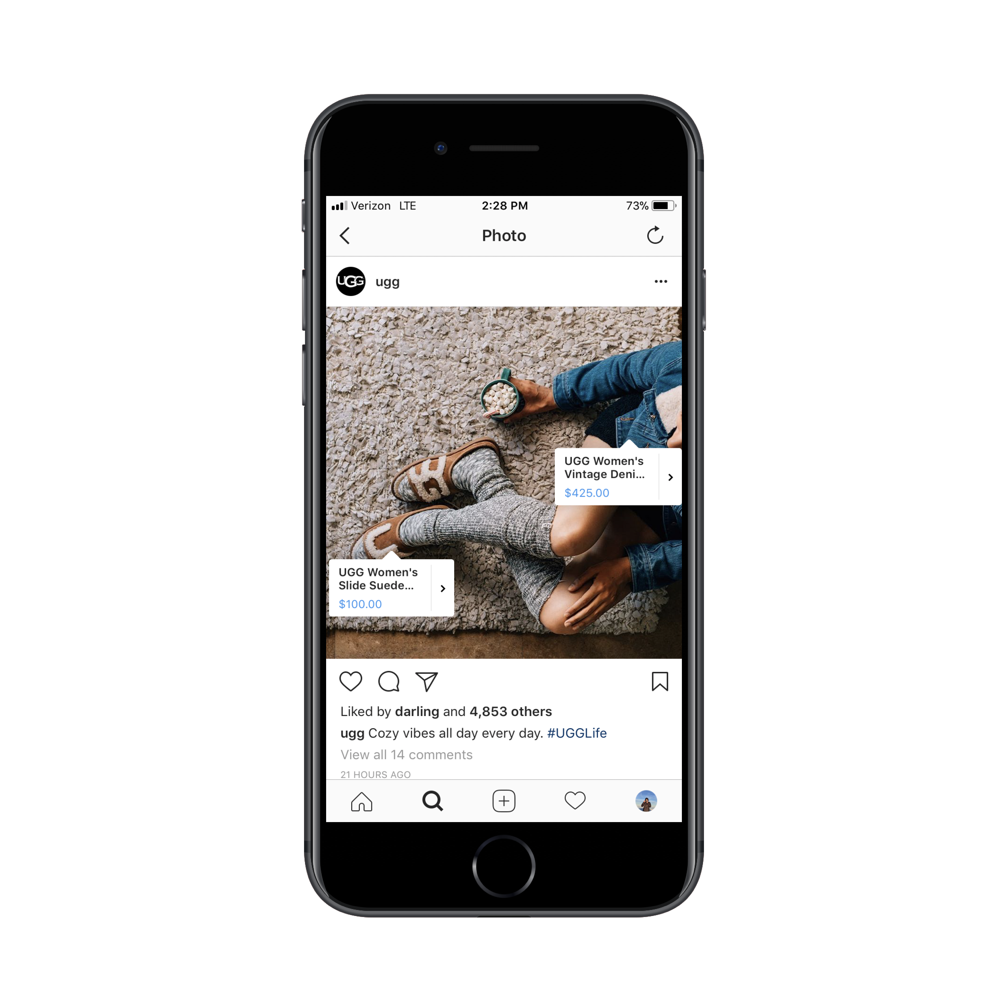 الاشارة للمنتجات في الاعلان على انستقرام